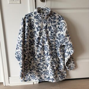 Vintage Cherokee Navy and White Pattern Fleece Pullover